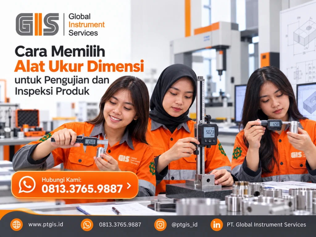 Alat ukur dimensi untuk pemeriksaan ukuran dan toleransi komponen industri