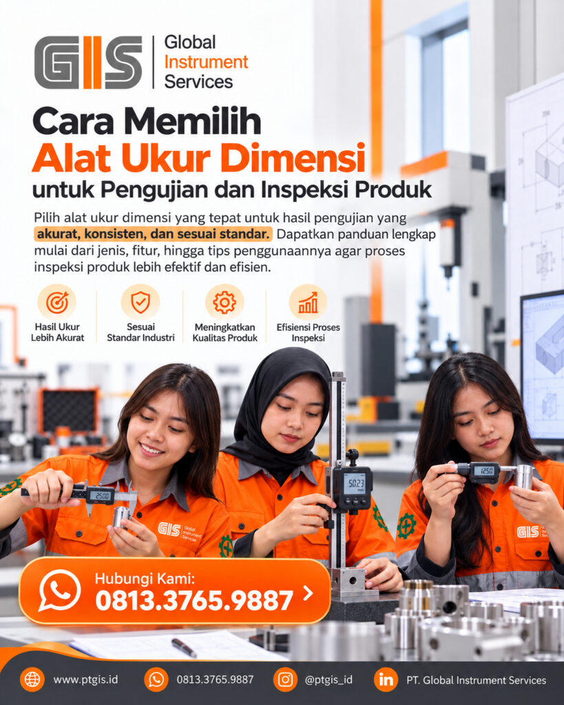 Alat ukur dimensi untuk pemeriksaan ukuran dan toleransi komponen industri
